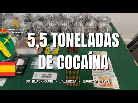 كمية قياسية.. الشرطة الاسبانية تصادر 5,5 طنا من الكوكايين بميناء بالينسيا (فيديو)